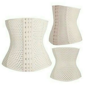 4 STEEL BONED BEIGE WAIST TRAINER